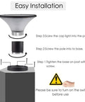Installation steps for Outdoor Solar Post Cap Lights Two Pack For 4x4 And 6x6 Fence Posts Waterproof Deck Patio Lighting No Fuss