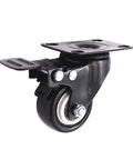 Built Tough Two Inch Swivel Caster Wheels Featuring Silent Low Profile Design For Heavy Duty Mobile Workbenches And Professional Instrument Carts With Dual Sealed Bearings, showing black steel swivel caster.