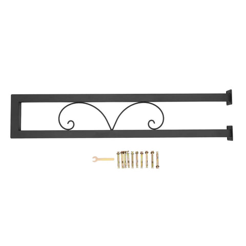 Rock Solid U Shaped Stair Handrail With Polished Stainless Steel Metal Railing and Heavy Duty Base for Indoors and Outdoors, with assembly tools.