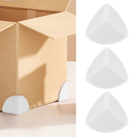 Three Sided Silicone Corner Protectors Pre Taped Edge Guards for Kid Safe Babyproofing, shown on a box and individually