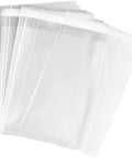 Stack of 100 Pack Clear 9x12 Inch Self Adhesive Plastic Bags For Packaging Clothes And T Shirts Peel And Seal Pro Grade Cellophane Bags