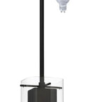 Modern Black Kitchen Pendant Light With Square Glass Shade And Bubble Crystal Column Hardwired Ceiling Fixture LED Bulb Included