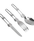 Portable Stainless Steel Outdoor Tableware Set For One, Camping Cookware Kit cutlery: knife, fork, spoon, rustproof, non-toxic