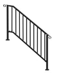 Outdoor 5 Step Stair Hand Rail Kit In Black With Installation Kit Carbon Steel Railings For Concrete Steps Porch And Deck