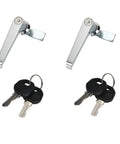 Two Pack Zinc Alloy Cabinet Locks With Keys Chrome Finish L Handle Style Heavy Duty Security Locks For Cabinets Distribution Boxes