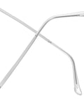 Metal Eyeglass Arms Replacement Pair For Eyewear And Sunglasses With Slip Design For Quick Repairs And Extra Comfort, Durable Universal Fit That Fixes Broken Frames Fast, Save Money With This Easy Replacement Solution, showing silver arms with curved ends.