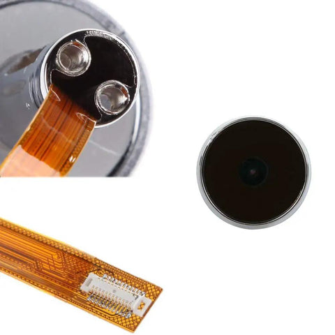 Close-up of 3 Point 5 Inch Digital Doorbell LCD Peephole Camera cable and camera lens, 120 Degree Wide View Color IR Door Viewer