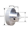 Aluminum Handwheel 50mm Diameter Knurled Grip, 8mm Bore for Slide Displacement Platform Handle, CNC Machined