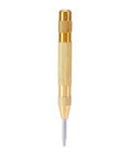 Automatic Center Punch Tool With HSS Tip Spring Loaded Brass Body No Hammer Needed For Precise Marking In Wood And Metal One Eighth Inch Roll Pin Punch Set Self Centering No Slip Durable Pro Grade Quality Ready To Roll
