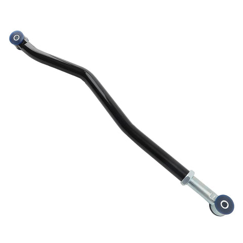 Adjustable Front Track Bar 0-6 Inch Lift for Jeep Wrangler JK JKU 2007-2018 Fits 2-Door 4-Door, Replaces Stock Length for Beefy Steering Control and Alignment, Heavy Duty Off Road Suspension Upgrade. Black steel track bar with blue bushings and adjustable end