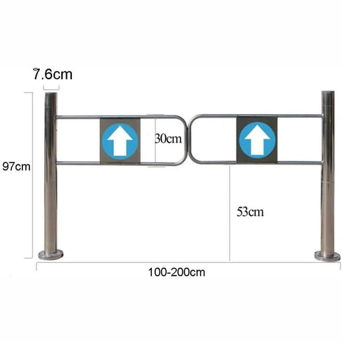 Hella Durable Automatic Closing Double Door Swing Gate For Busy Factories And Supermarkets Featuring Waterproof Easy Clean Steel Build 97cm tall