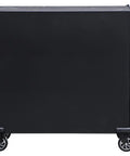 Mega Size Heavy Duty Workshop Trolley With Ten Smooth Roll Drawers black steel frame and locked ball bearing casters side view.
