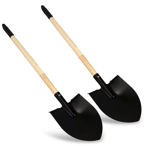Two Pack Kids Beach Shovels For Sand Digging, Lightweight Metal Spade Garden Tools For Boys And Girls, 28 Inch Length