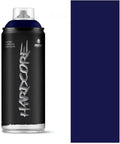 MTN Hardcore Spray Paint - RV256 - Malva can with black body and glossy navy color swatch, intended for quick coverage.