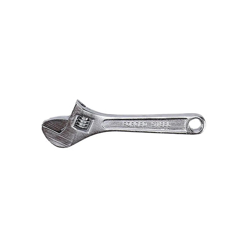 Adjustable steel wrench from the 145-Piece Home Hand Tools Set With Hammer, Screwdrivers, Wrenches, Scissors, Magnetic Level, Pliers, Tape Measure - All-Purpose DIY Kit For Home, Office, And Campus Use