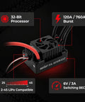 120A Sensorless Brushless ESC Beast For One-Tenth Scale RC Cars And Trucks, 2S-4S LiPo Ready With 6V 3A SBEC, Smooth Throttle