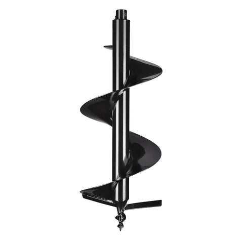 12 Inch Earth Auger Drill Bit For Planting With Extra Long 31.5 Inch Depth, black finish, spiral design, suitable for post hole digger powerheads.