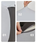 Close-up of ergonomic headrest pillow for office chairs with comfy memory foam neck support cushion and removable cover cervical support.