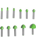 Jiawu Premium Round Nose Router Bit Kit Bricks featuring 11 cemented carbide bits for heavy duty woodworking projects.