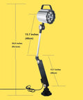 Heavy Duty 12W LED Lathe Drill CNC Machine Light With Long Arm For Milling And Machining, 400x400mm Table Lamp, 100-240V Universal Power