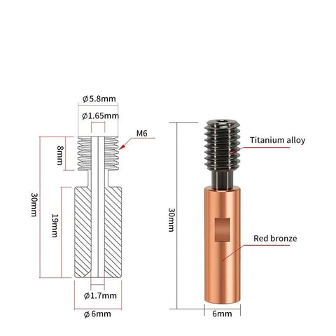 Premium Copper Titanium Alloy Heatbreak Insert For Kingroon KP3s 3D Printer Hotend System Eliminates Stringing And Jams Runs Dang Smooth Handles Hella Tough Print Jobs Daily