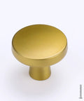 Single knob from 25 Pack Brushed Brass Cabinet Knobs For Modern Kitchen Hardware Handles Gold Round Drawer Knob For Closet Bifold Cabinets And Drawers 1.27 Inch Easy Install Multipurpose Renovation Upgrade with screws