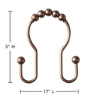 Rustproof Stainless Steel Shower Curtain Hooks 36 Pack With Double Glide Design for renters and home bathrooms