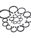 225Pcs 18 Sizes Alloy Steel Circlip Snap Ring External Retaining Clamps Ring Washer Assortment Kit 6 To 32mm Black Rust Resistant