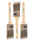 2 Inch Angled Paint Brush Set 3 Pack For Precise Cutting In Trim Baseboards Walls And Cabinets Sash Brushes For Detail Work With Latex