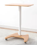 Real Slick Mobile Adjustable Standing Desk With Buttery Smooth Rollaway Casters, Ergonomic Height Adjusting Computer Cart, and Cozy Bedroom Side Table.