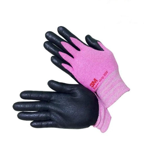 Pink Nitrile Work Gloves with Foam Coating and Smart Touch for Phone Use, Non Slip Grip, Breathable Nylon Fabric, Oil Resistant