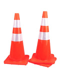 Heavy Duty 28 Inch Traffic Cones Set Of 12 PVC Safety Cones For Roads Parking Lots And Construction Sites Orange With Reflective Tape