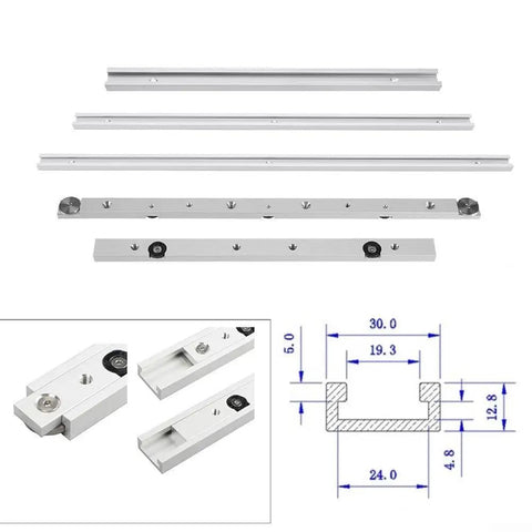 Heavy Duty Aluminum Alloy T Track And Miter Bar Slider For Table Saw Jigs 6061 T6 Slot Miter Track With Precision Guide Bar 300mm-500mm