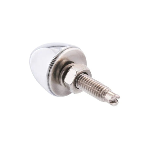 Chrome Bullet License Plate Fastener Caps 1 Inch Stud With M6 X 1.0 Threads Four Pack For Standard Plates Silver Finish