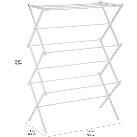 No Sweat Collapsible Indoor Clothes Drying Rack With Solid Steel Frame Folds Flat For Tiny Apartment Spaces Saves Energy Bills And Keeps Wrinkles Away For Chill Days