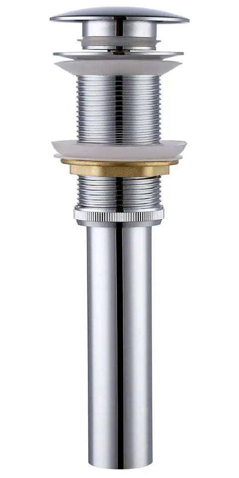 All Metal Rustproof Pop Up Bathroom Sink Drain For 1.6 To 1.9 Inch Sink Hole, Polished Chrome, No Overflow, Brass And 304 Stainless Steel Construction