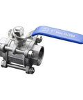Heavy Duty Stainless Steel 304 3-Section Full Port Ball Valve With Handle BSPT Female 1/4 3/8 1/2 3/4 1 to 2 Inch For Water Gas Oil DN80 3 Inch BSP SS201, 1 inch