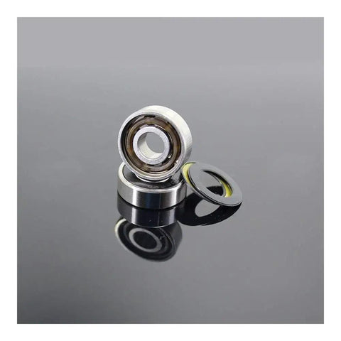 Pro Grade 608 2RS Hybrid Ceramic Bearings With Abec 7 Precision An 8 Pack Sized At 8X22X7MM For Skateboards And Roller Skates, showing sealed bearings.