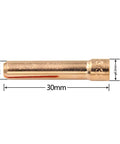 Stubby Collet For WP17 WP18 WP26 TIG Torch 10N24S 3/32 Inch Copper Consumables Pack Of 10 2.4mm, shown with measurements.