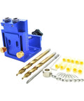 Knockout Quality Pocket Hole Jig Kit For Woodworking Pros, Precision Angle Drill Guide With Deadbolt Locks, Shop Grade Aluminum Frame.