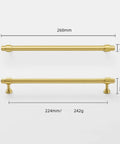 Swanky Gold Finish On Heavy Duty Solid Brass Cabinet Pulls Double Hole Mounting Fits Kitchen Drawers And Wardrobes 260 Millimeter, 11mm thick.