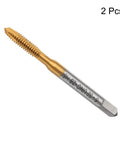 Two Pack Titanium Coated High Speed Steel Spiral Point Thread Tap 6 32 UNC Machine Tap For Metal Threading And Tapping