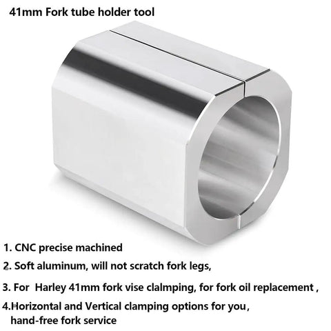 41mm Fork Tube Holder Tool Vise Clamp, CNC Machined Aluminum, for Securing Front Fork Tubes in Vise Without Crushing