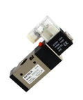 Solid DC12V Solenoid Valve For Pneumatic Systems With 6mm Fittings showing a compact directional control valve with electric connector.