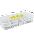 Pro Grade 250Pcs Wire Rope Crimp Sleeve Kit With Single And Double Barrel Copper Ferrules, clear plastic box with dimensions