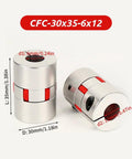 Plum 6Mm To 12Mm Flexible Shaft Coupling Spider Coupler, 30Mm Diameter, 35Mm Length, aluminum motor connector with red insets