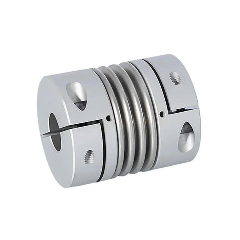 Premium Aluminum Bellows Flexible Shaft Coupler, CPB-30x43mm, designed for high torque transmission in industrial applications.