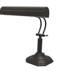 Piano Mate Dark Bronze Piano Lamp With 16.5 Inch Tall Body And 13 Inch Shade, Dope Desk Lighting For Home Or Studio, E27 Socket, Two 40 Watt Bulbs Not Included, angled view