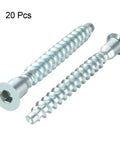 Furniture Confirmat Screw 7x59mm Hex Socket Wood Screws Zinc Plated Self Tapping Connector Kit Pack 20 shown