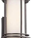 Pacific Edge Aluminum Outdoor Wall Sconce Light In Architectural Bronze With Satin Etched Cased Opal Glass Wet Location Rated 19.75-Inch 100W Max One Light Exterior Fixture For Patio And Garden.